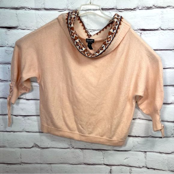 Wrangler Retro Oversized Sweater SZ XXL Cowl Neck Winter Pattern Detail Fuzzy - Picture 1 of 10